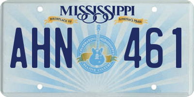 MS license plate AHN461