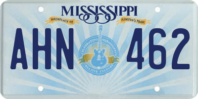 MS license plate AHN462