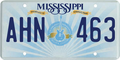 MS license plate AHN463