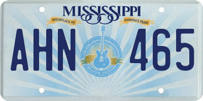 MS license plate AHN465