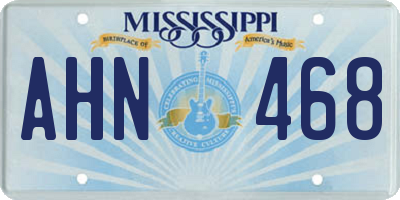 MS license plate AHN468