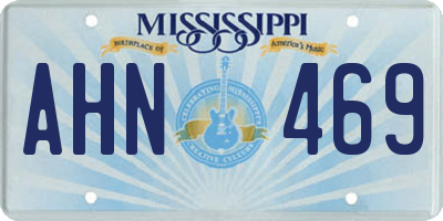 MS license plate AHN469