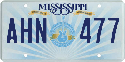 MS license plate AHN477