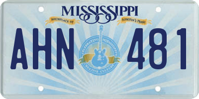MS license plate AHN481