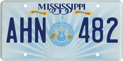 MS license plate AHN482