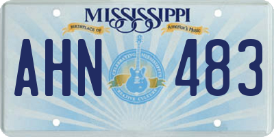 MS license plate AHN483