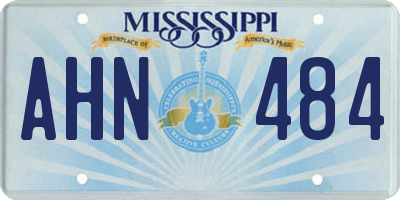 MS license plate AHN484