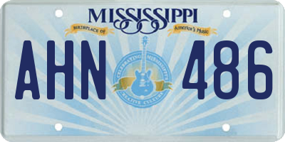 MS license plate AHN486