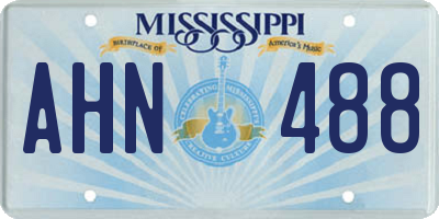 MS license plate AHN488