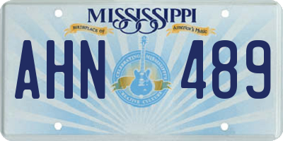 MS license plate AHN489