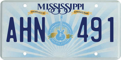 MS license plate AHN491