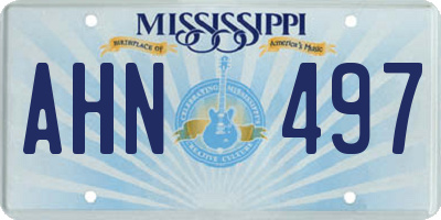 MS license plate AHN497