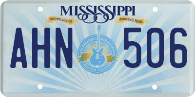 MS license plate AHN506