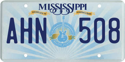 MS license plate AHN508