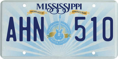 MS license plate AHN510
