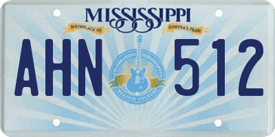 MS license plate AHN512