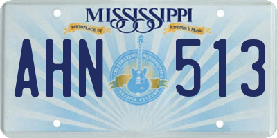 MS license plate AHN513