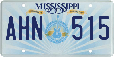 MS license plate AHN515