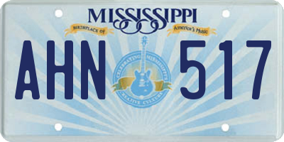 MS license plate AHN517
