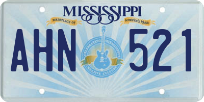 MS license plate AHN521