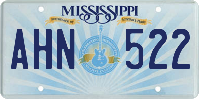 MS license plate AHN522