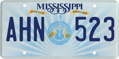 MS license plate AHN523
