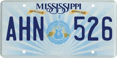 MS license plate AHN526