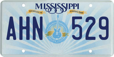 MS license plate AHN529