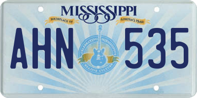 MS license plate AHN535