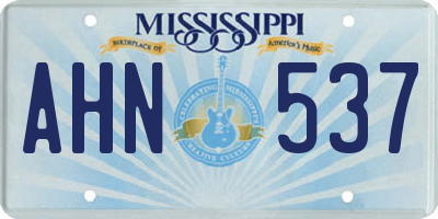 MS license plate AHN537