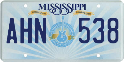 MS license plate AHN538