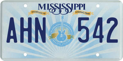 MS license plate AHN542