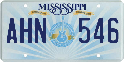 MS license plate AHN546