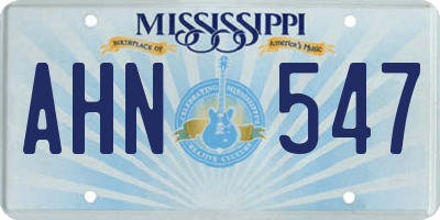 MS license plate AHN547