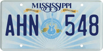 MS license plate AHN548