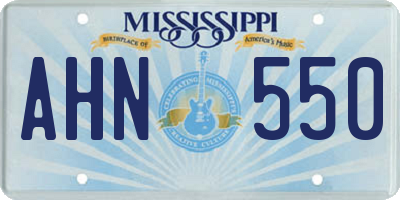 MS license plate AHN550