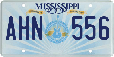 MS license plate AHN556