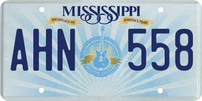 MS license plate AHN558