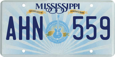 MS license plate AHN559