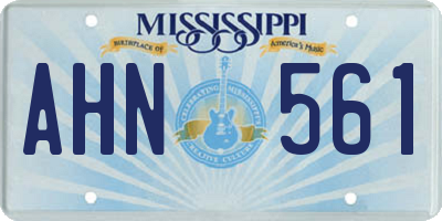 MS license plate AHN561
