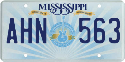 MS license plate AHN563