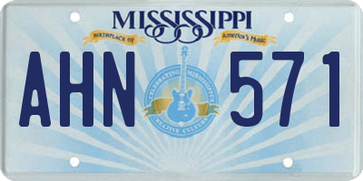 MS license plate AHN571