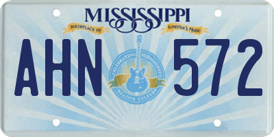 MS license plate AHN572