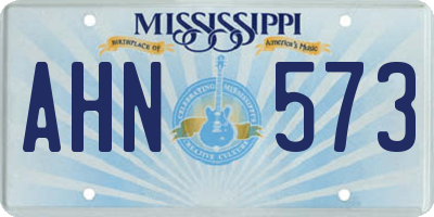 MS license plate AHN573