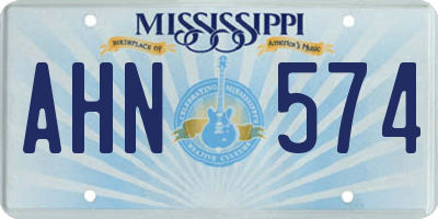 MS license plate AHN574