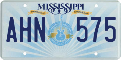MS license plate AHN575