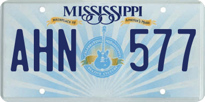 MS license plate AHN577