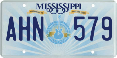 MS license plate AHN579