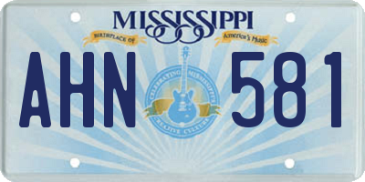MS license plate AHN581