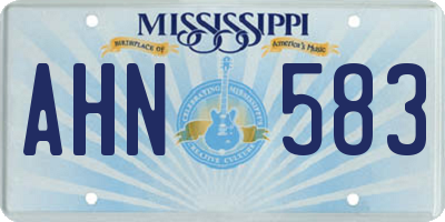MS license plate AHN583